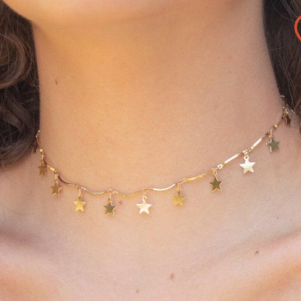En Route Jewelry Golden (Gold) Star Choker Necklace